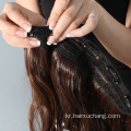 여성 난방 섬유 합성 헤어 피스 조각 클립 헤어 이중 그리기 두꺼운 끝 remy clip in Hair Extension